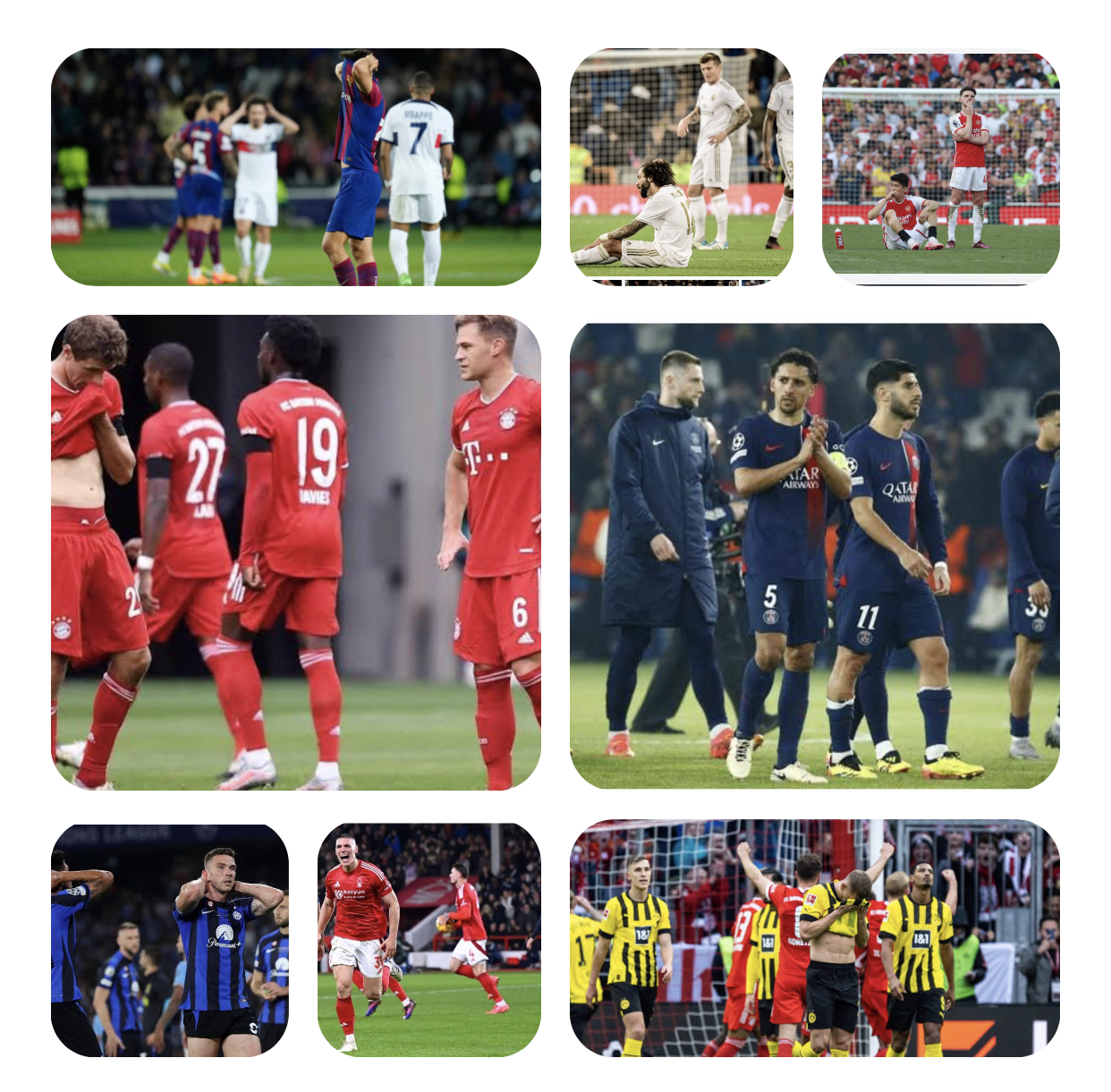 The greatest loss for the eighth quarter-final team in the UEFA Champions League