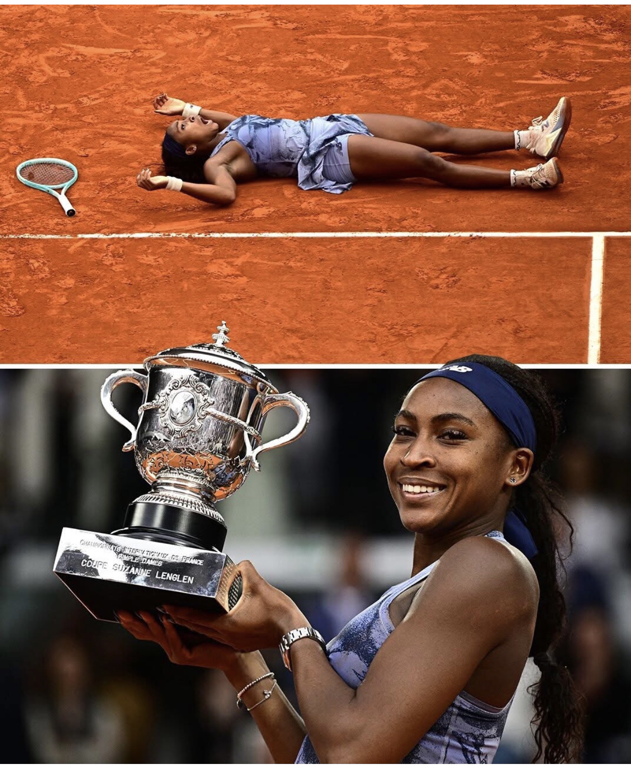 21-year-old Coco Gauff wins her second major title after defeating No.1 Aryna Sabalenka 👏
