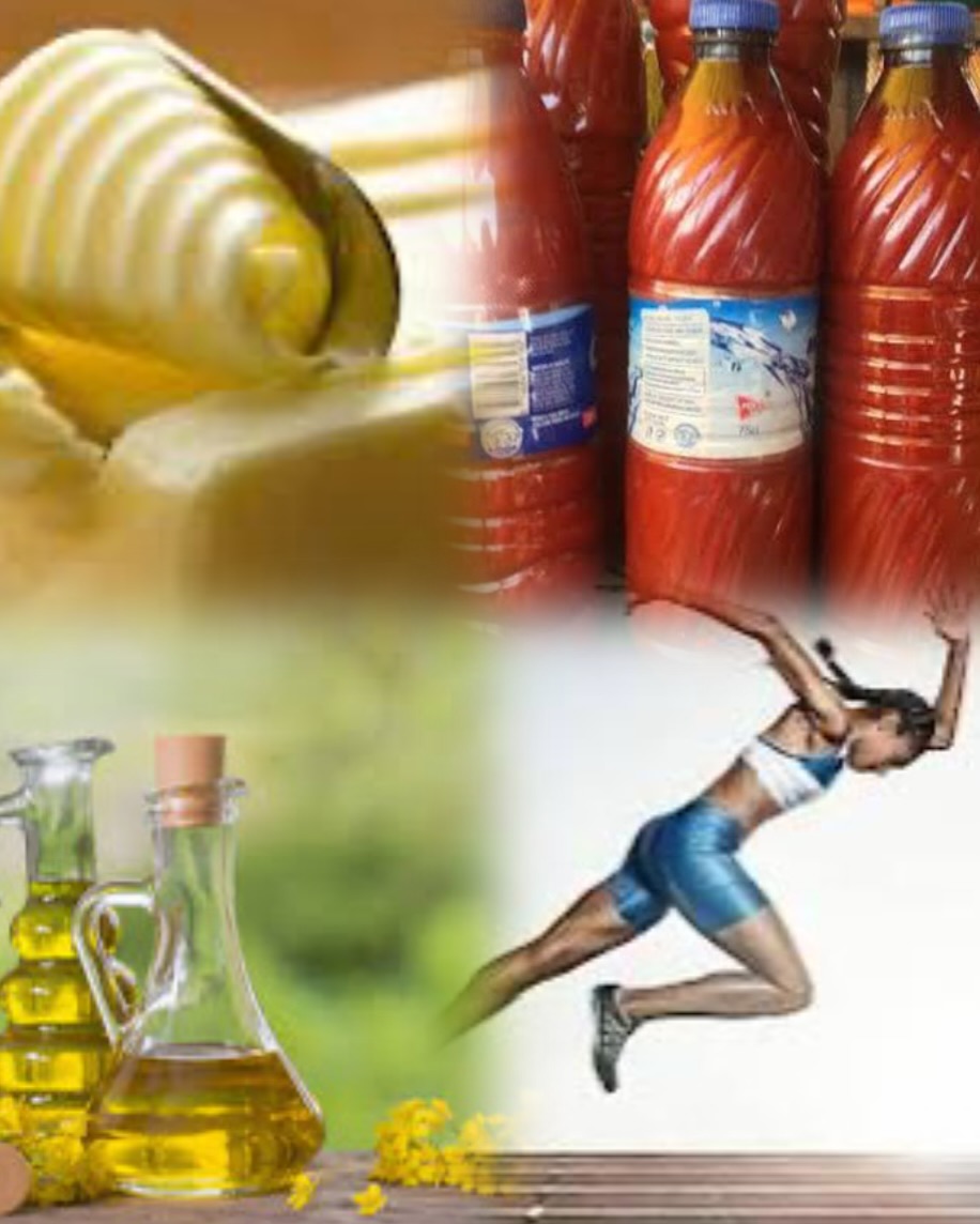 Did butter, palm and vegetable oil affect the athlete ?
